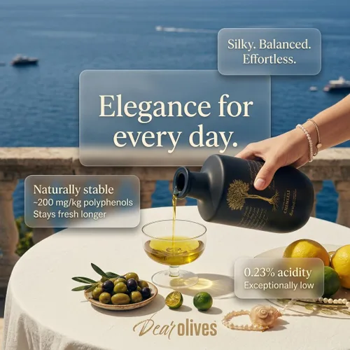 Vista 3 de Dear Olives™ Aceite de oliva virgen extra mediterráneo suave, cosecha temprana prensado en frío, sabor equilibrado y polifenoles, perfecto