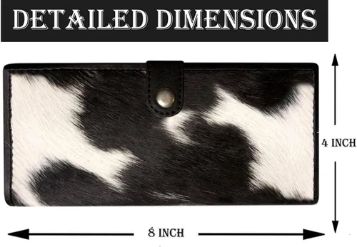 Vista 2 de NGF Cartera de cuero de vaca con cremallera para mujer, bolso de mano de cuero real en cartera, bolso organizador de bolso para mujer