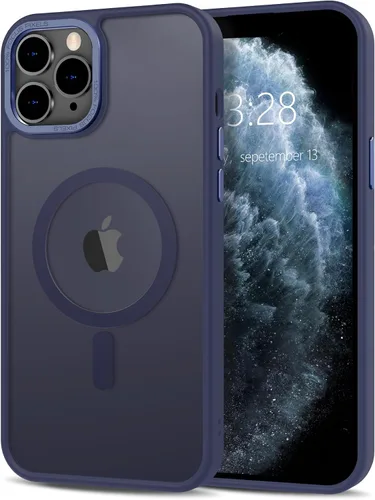 Vista 344 de Anuck - Funda magnética para iPhone 11 compatible con MagSafe, carcasa trasera mate translúcida dura, borde de TPU, delgada, resistente a impactos