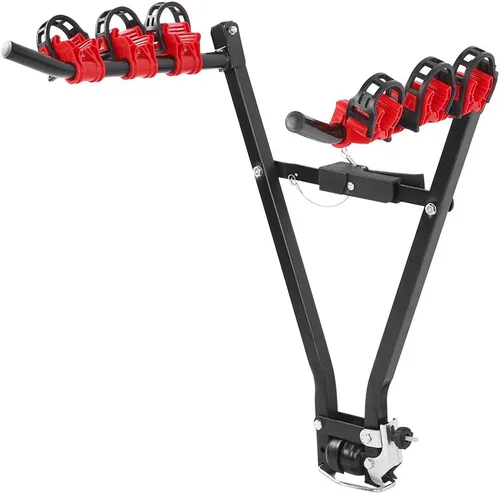 Vista 6 de Pissente Bike Carrier Trailer Hitch for 3 Bikes, Steel Construction, Foldable Design, Up to 60 Kg, Ideal for Family Trips and Outdoor Activities