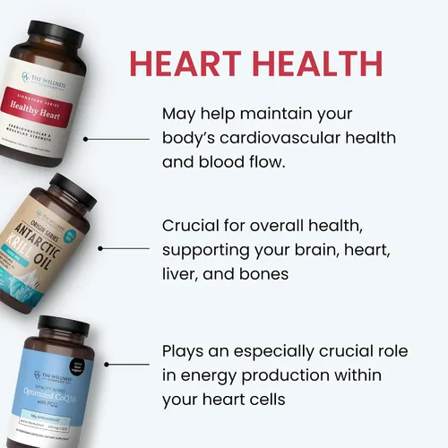 Vista 6 de The Wellness Company Corazón saludable: fuerza cardiovascular, flujo sanguíneo, producción de óxido nítrico y niveles de colesterol saludables 120