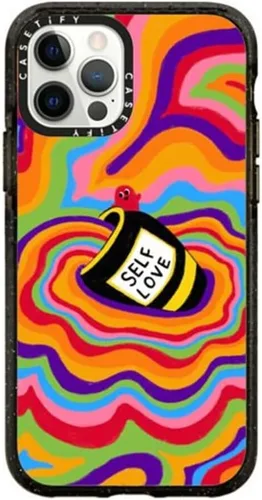 Vista 14 de Funda CASETiFY Impact Case para iPhone 12 / iPhone 12 Pro - Aries Moross - Sticker - Negro Transparente