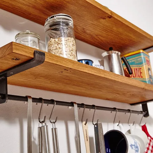 Vista 5 de Drsyffsup Estante de pared para cacerola colgante para utensilios de cocina, 23.6 in/31.5 in/35.4 in/39.4 in/47.2 in, estantes organizadores