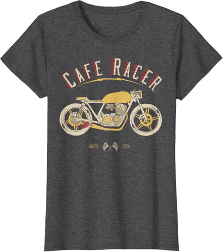 Vista 6 de Camiseta Cafe Racer - Old School - Camiseta de motocicleta vintage Negro