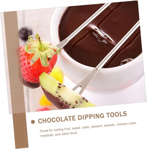 Vista 5 de 12 piezas de chocolate Fondue tenedor de fuente de chocolate pinchos palillo pequeñas herramientas exquisitos suministros para hornear brochetas