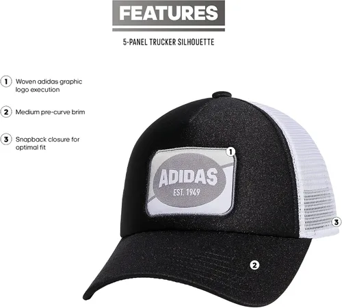 Vista 2 de adidas Women's Foam Front Snapback Adjustable Fit Trucker Hat