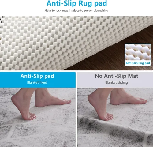 Vista 3 de Almohadillas Antideslizantes para Alfombras de Área, Agarraderas Antideslizantes para Alfombras 2x4 Pies, Almohadilla Extra Gruesa Anti-Deslizante