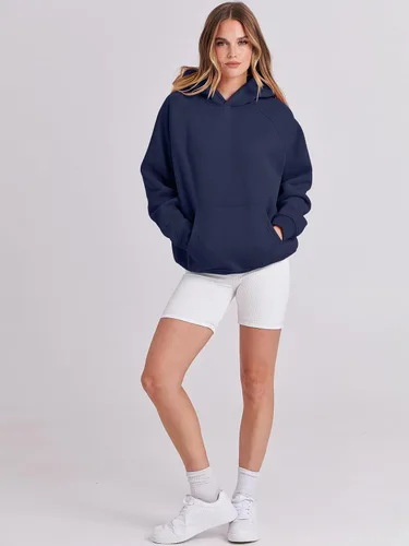 Vista 129 de ANRABESS - Sudaderas con capucha para mujer, sobre talla, de vellón de manga larga, modelo de 2024, para otoño