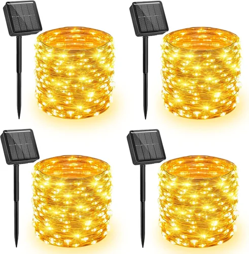 Vista 11 de Minetom - Guirnalda de luces solares, 2 unidades en total de 66 pies, 200 luces LED solares