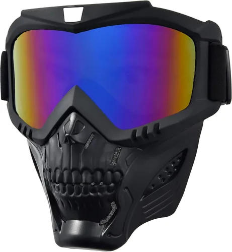 Vista 10 de Máscara facial de motocicleta de cara completa, gafas de bicicleta de tierra motocross, ATV, todoterreno, gafas de conducción y carreras