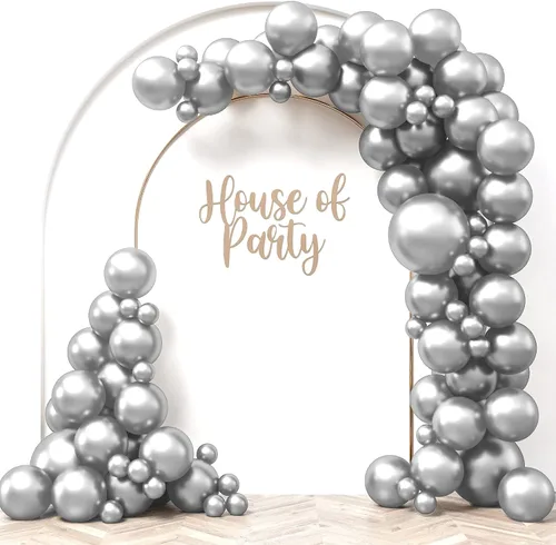 Vista 25 de HOUSE OF PARTY Globos azules metálicos: guirnalda de globos azules, globos metálicos azules de 5/12/18 pulgadas para decoraciones de graduación
