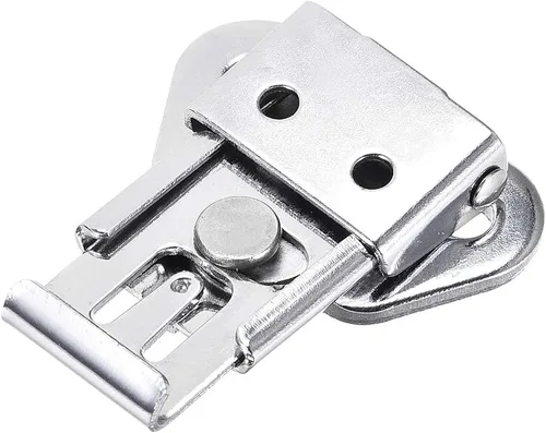 Vista 4 de uxcell Abrazadera de palanca de hierro de 1.57 pulgadas con cierre giratorio de mariposa para caja de caja - 2 piezas (plata)