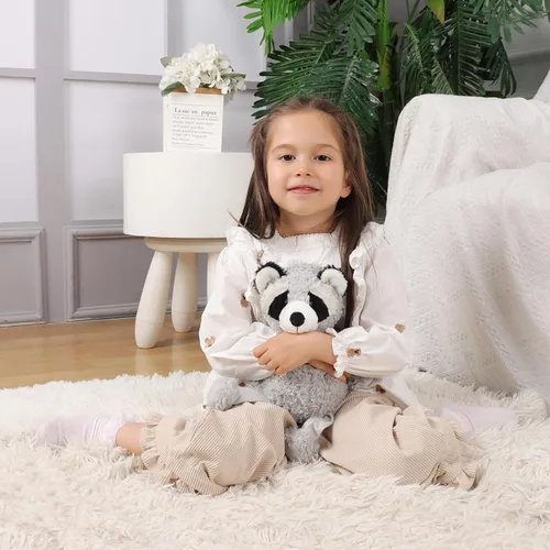 Vista 2 de Apricot Lamb Juguetes de peluche de mapache gris suave de 9 pulgadas