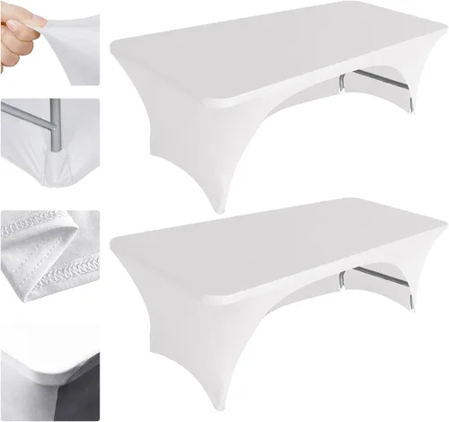 Vista 27 de Eurmax USA - Manteles rectangulares ajustables de elastano de 4 pies, mantel elástico para bodas, eventos o para decorar la mesa del patio