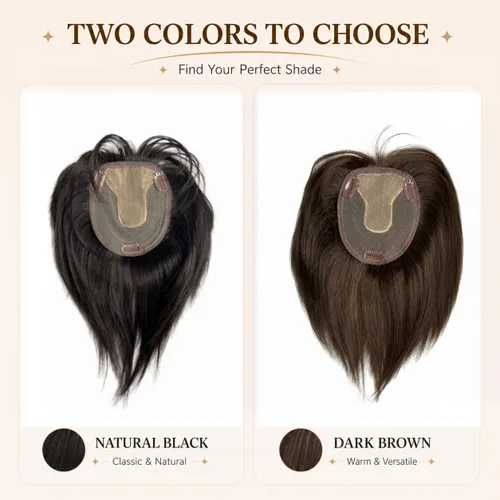Vista 6 de Peluca de cabello humano para mujer con flequillo, peluca con clip para cabello fino + base de cuero cabelludo de poliuretano de alta densidad