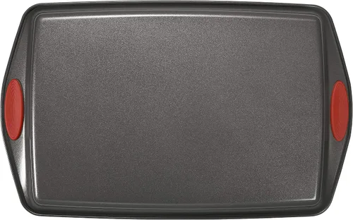 Vista 4 de Rachael Ray Utensilios antiadherentes para hornear con agarres que incluyen sartén antiadherente, bandeja para hornear, moldes para pasteles y Puños
