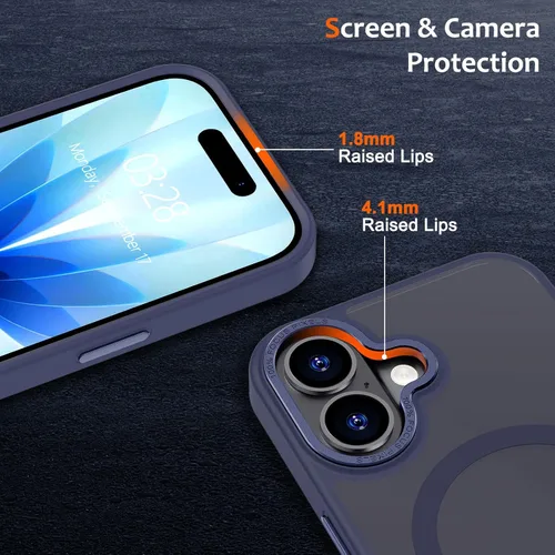 Vista 1355 de Anuck - Funda magnética para iPhone 11 compatible con MagSafe, carcasa trasera mate translúcida dura, borde de TPU, delgada, resistente a impactos
