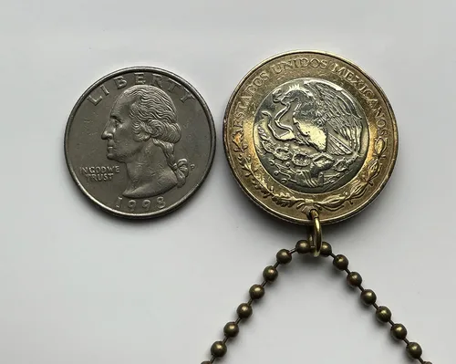 Vista 6 de 2021 México 10 Pesos moneda colgante azteca sol calendario piedra del sol piedra del sol escultura Méxica Tonatiuh Tlaltecuhtli Yohualtecuhtli