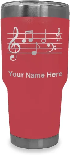 Vista 38 de LaserGram Vaso aislado al vacío de 20 onzas, personal de música, grabado personalizado incluido (negro)