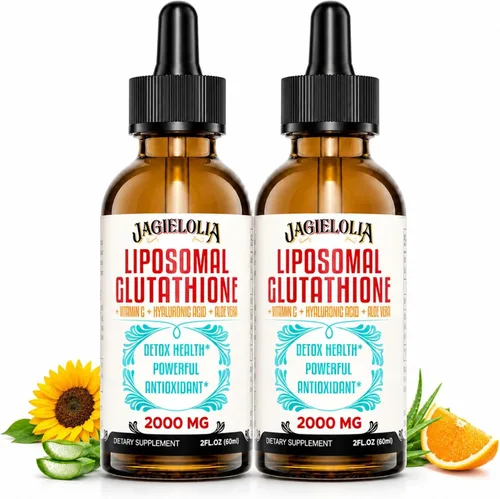 Vista 8 de Jagielolia Líquido de glutatión liposomal de 2000 MG, fabricado en los Estados Unidos, suplemento de glutatión reducido, absorción mejorada, sin