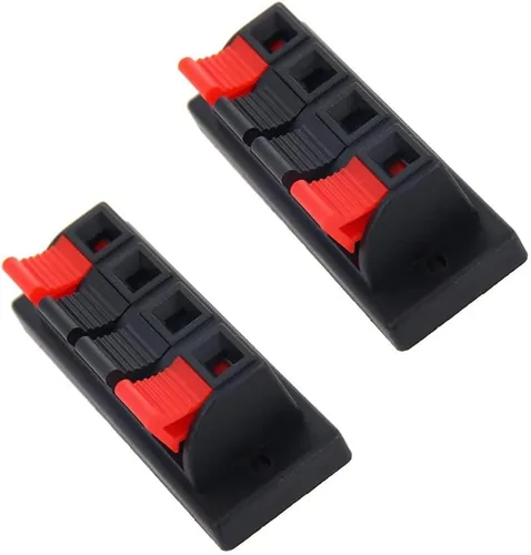 Vista 17 de Fielect 16 unids WP2-3 Clip de conexión de resorte de altavoz Terminales de 2 vías Bloque de tira Abrazadera de unión Clip de prueba Jack Socket