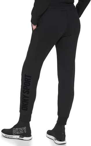 Vista 4 de DKNY Pantalón deportivo de forro polar con bolsillos para mujer