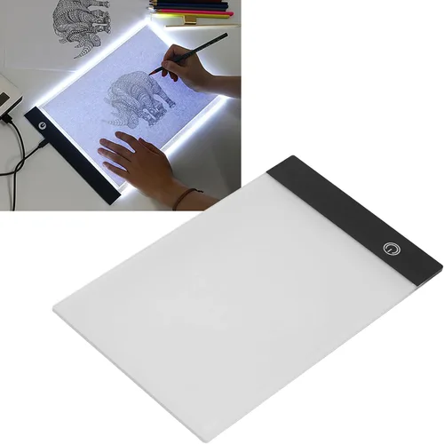 Vista 2 de Huleo Almohadilla de luz LED, almohadilla de luz de trazado A5, caja de luz de almohadilla de rastreo de artcrafts, 3 niveles de brillo, tablero