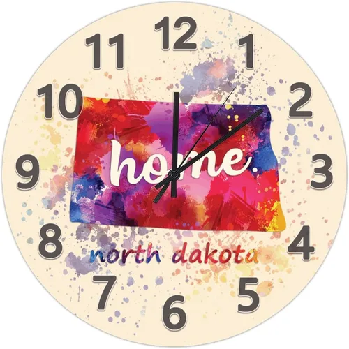 Vista 107 de UFunhome Reloj de pared con mapa del estado de Nevada, acuarela, Estados Unidos, reloj redondo de madera, funciona con pilas, silencioso, sin