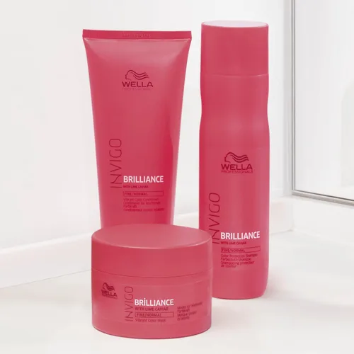 Vista 10 de Wella Professionals Invigo Brilliance - Máscara capilar para cabello de color fino/normal, tratamiento acondicionador, máscara de vibración