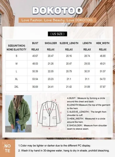 Vista 5 de Dokotoo Abrigos de invierno para mujer, con cuello vuelto y botones, manga larga, con bolsillos