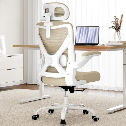 Vista 10 de Silla de oficina ergonómica negra: silla de escritorio de malla cómoda con Negro