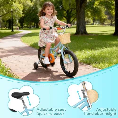 Vista 5 de WEIZE Kids Bike, Children Bicycle for Boys & Girls Ages 4-12 Years Old, Rider Height 41-62 Inch, Adjustable Seat & Handlebars, Coaster Brake