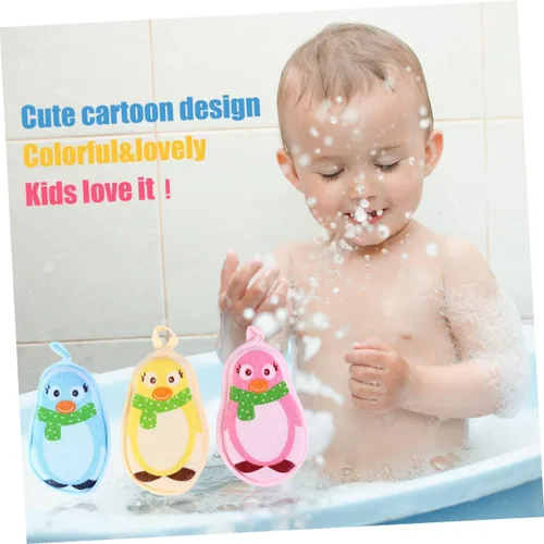 Vista 3 de ibasenice Toalla de baño para bebé, toalla de baño para niños, toallas de baño para niños, almohadilla exfoliante, esponja de baño para niños
