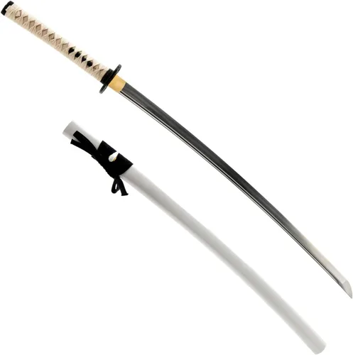 Vista 12 de HMS Samurai Katana Sword, Practical, Hand Forged, 1045 Carbon Steel, Heat Tempered/Clay Tempered, Full Tang, Sharp, Scabbard Katana 842