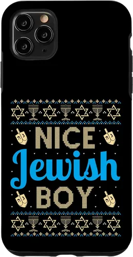 Vista 13 de Nice Jewish Boy Ugly Hanukkah Sweater Funny Jewish Chanukkah Case for iPhone 16