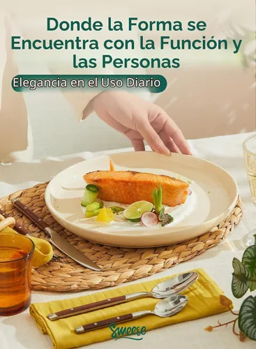 Vista 5 de Sweese - Juego de platos de porcelana de 10 pulgadas, beige, redondos, 6 unidades, para servir ensaladas, resistentes a los arañazos, aptos