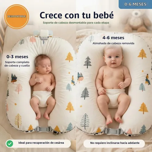 Vista 5 de Almohada de lactancia para lactancia materna y biberón, almohada de lactancia con correa ajustable en la cintura, almohada de alimentación