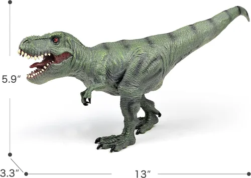 Vista 6 de RECUR Juguetes de dinosaurio Tyrannosaurus Rex de 13 pulgadas, figura de acción realista de T-Rex, figura de juguete Jurassic Trex, modelo de mundo