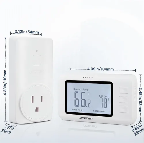 Vista 7 de Termostato inalámbrico para casa, controlador remoto de temperatura SENSTREE con enchufe de control de temperatura, soporte para modo
