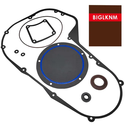 Vista 6 de Kit de juntas para cubierta primaria compatible con Harley Davidson Dyna FXD FLSTF FXST Twin Cam Bagger Touring 1999-2006