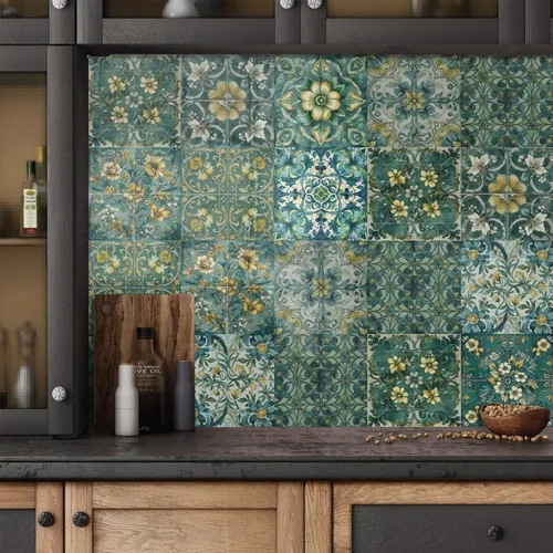 Vista 37 de Alwayspon Adhesivo para azulejos de pared moriscos para despegar y pegar, calcomanías de vinilo autoadhesivas para azulejos de cocina y baño, 4 x 4