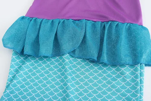 Vista 5 de Disfraz de sirena para niñas, vestido de princesa Ariel, disfraz de Halloween, cosplay, fiesta de cumpleaños