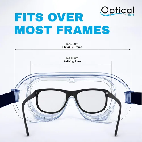 Vista 5 de Gafas de seguridad registradas por la FDA, antivaho que se adaptan sobre las gafas, resistentes a los arañazos, laboratorio, ciencia, química