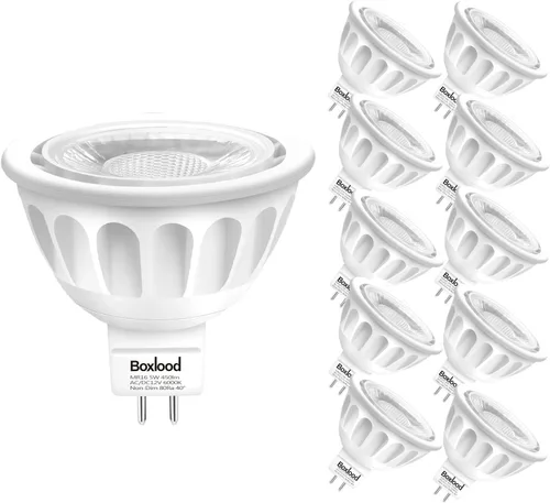 Vista 12 de Boxlood Bombilla LED MR16 regulable que cumple con UL, 90% de ahorro de energía, 3000 K blanco cálido, ángulo de haz de 40 grados, CA/CC 12 V, 5