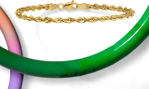 Vista 3 de Ross-Simons 3.2mm 14kt Yellow Gold Rope-Chain Bracelet