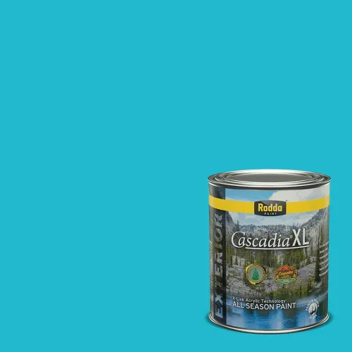 Vista 123 de Rodda Paint CASCADIA XL - Pintura e imprimación satinada para exteriores en uno, cuarto de galón, azul Madonna