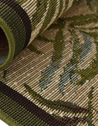 Vista 6 de Unique Loom Outdoor Botanical Collection - Alfombra de área - Keukenhof (2 pies x 3 pies 1 pulgada, rectangular, verde/beige)