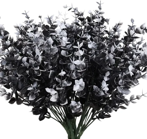 Vista 55 de RECUTMS - Flores artificiales, 12 plantas sintéticas para exteriores, resisten rayos ultravioleta, arbustos para interiores y exteriores, maceta