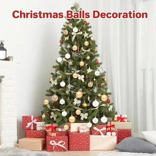 Vista 7 de DeckTheHalls Adornos de bolas de Navidad, 30 piezas de 2.5 pulgadas irrompibles, bolas de decoración navideña para colgar en el árbol de Navidad