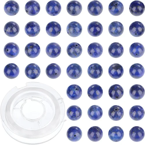 Vista 20 de 100 cuentas redondas sueltas de gema de amatista natural de 8mm para fabricación de joyas con cordón elástico de cristal
